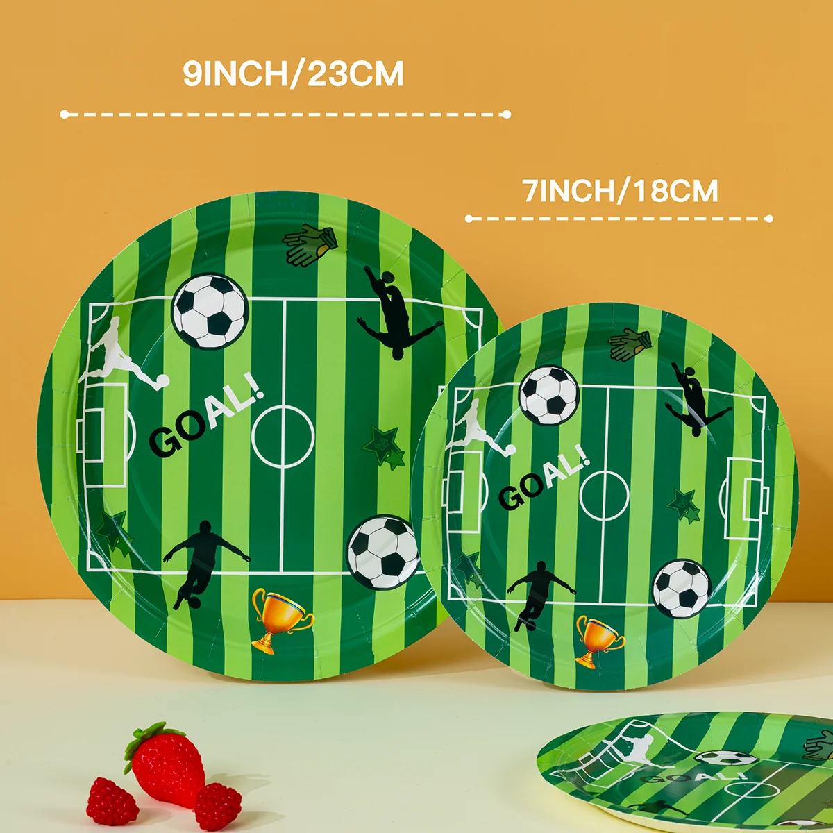 10/25/50pcs Disposable Soccer Field GOAL! Paper Plates Football Themed Plates for Kids Birthday Party Supplies image 2
