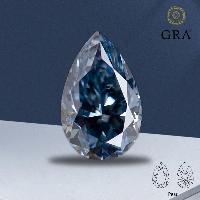 

Moissanite Pear Cut Gray Color Top Quality with GRA Certificate for Diy Charms Jewelry Making Ring Earring Necklace Materials