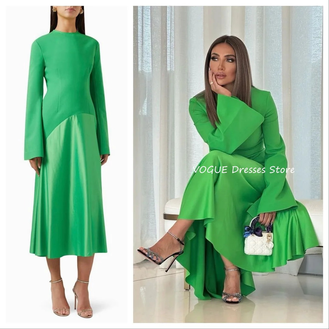 

Saudi Arabia Evening Dresses New Chic Long Sleeve Green Prom Formal Dresses vestidos de fiesta فساتين للمناسبات الخاصة