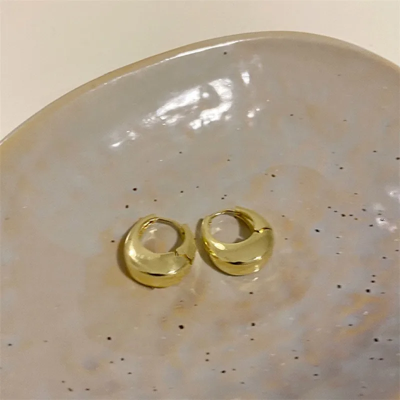 2pcs Stainless Steel Smooth Metal Chunky Hoop Earrings for Women Girls, Fashion Round Circle Hoops Statement Earrings Jewelry image 6