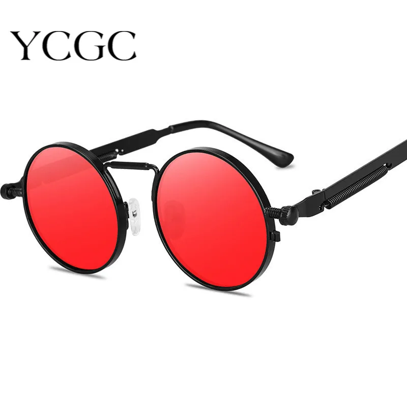 Clear Red Sunglasses Men Steampunk 2020 Metal Frame Retro Vintage Round Party Sun Glasses for Women UV400 Eyeglasses