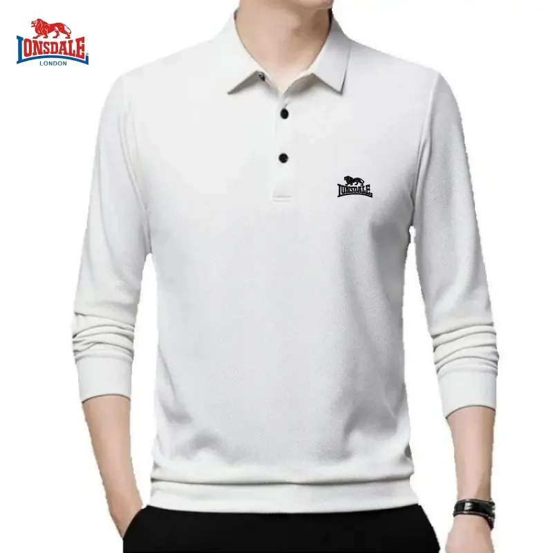 Spring and Autumn men's high-quality embroidered brand logo long sleeved polo shirt fashionable casual base shirt top
