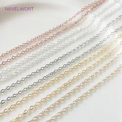 Cadena O chapada en oro de 14K/18K para pulsera, accesorios para fabricación de collares, cadenas finas de 1,5mm/2mm, accesorios para fabricación de joyas DIY, venta al por mayor