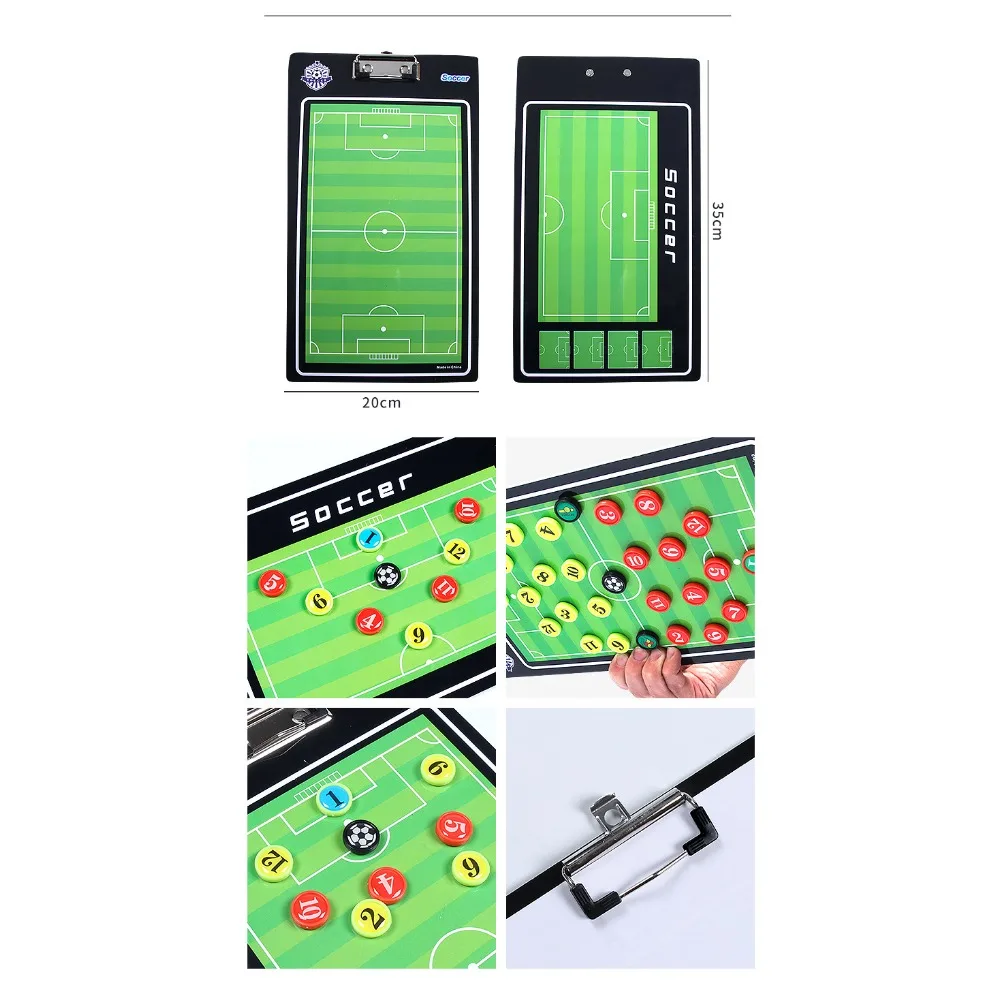 Soccer Tactical Board Foldable Football Coaching Board with Pen Marker for Coaches