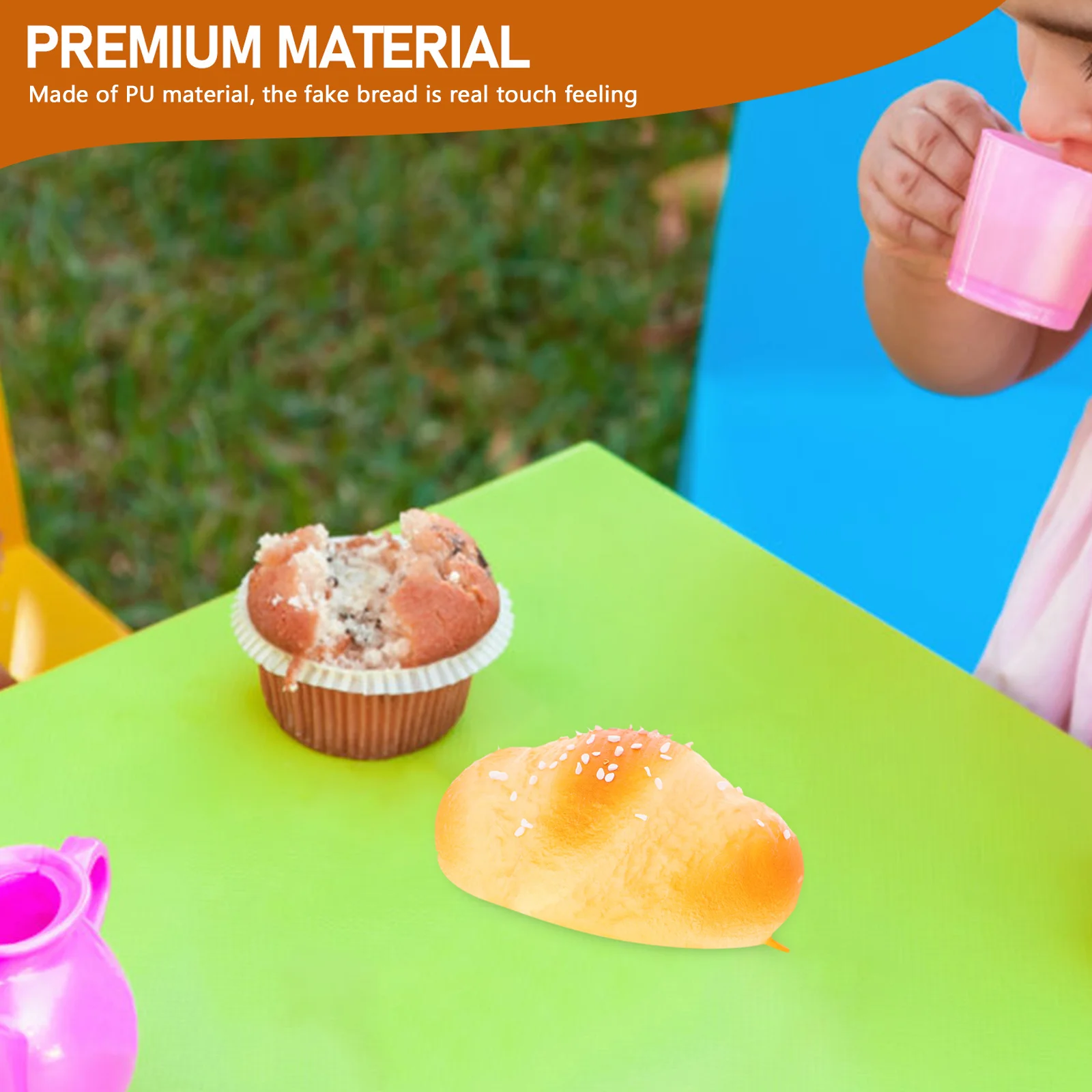 

3pcs Simulation Bread Fake Food Decoration Baking Shop Ornament Educational For Kids Montessori Learning Tools Artificial Pu