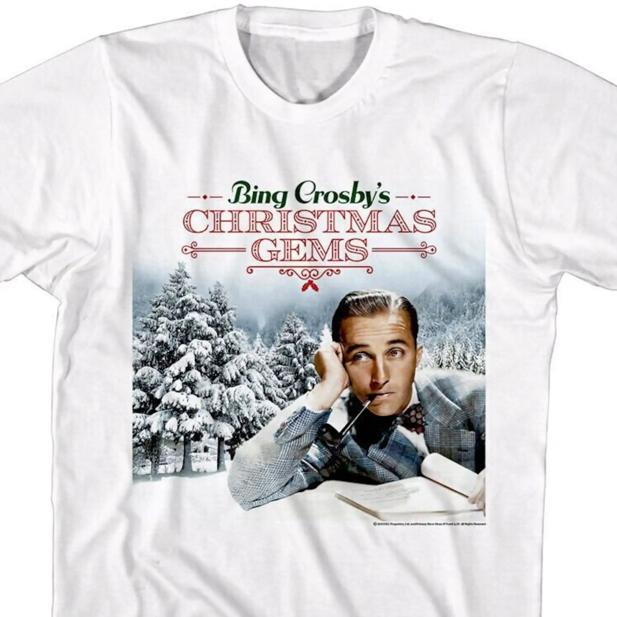 Bing Crosby Men's TShirt Christmas Gems Album Tees