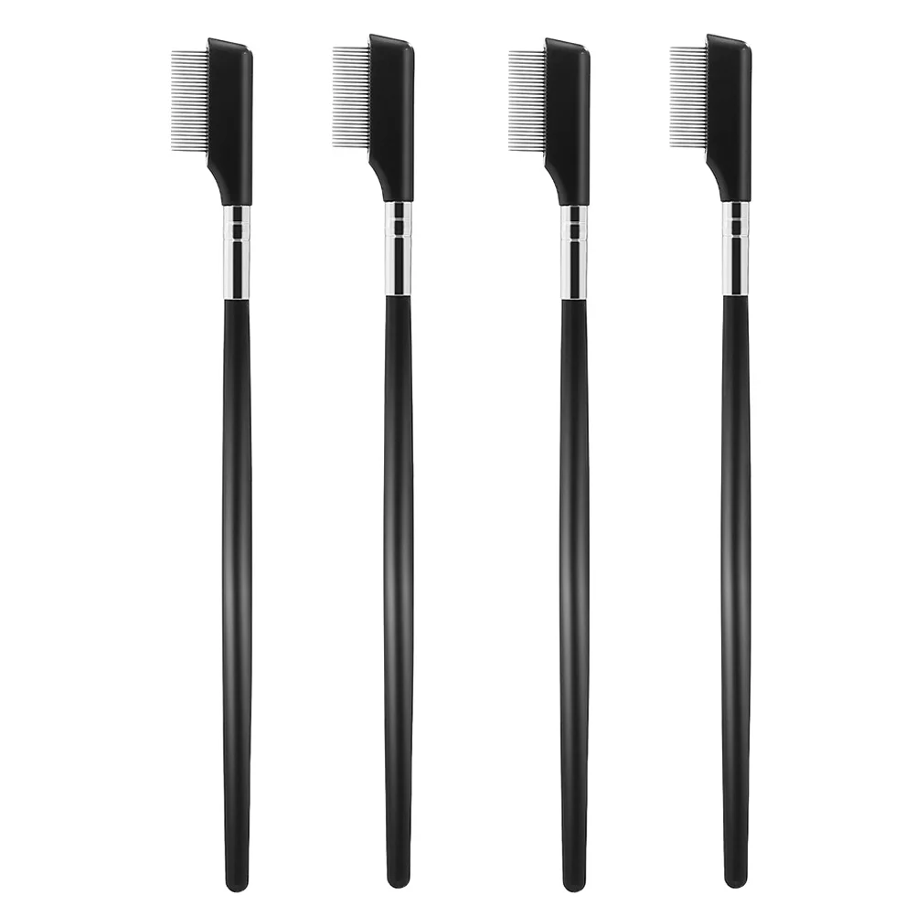 

4pcs Metal Eyelash Comb Stainless Steel Lash Separator Fine Tip Brush For Eyelash Extension Brow Grooming Eye Makeup Tool Kit