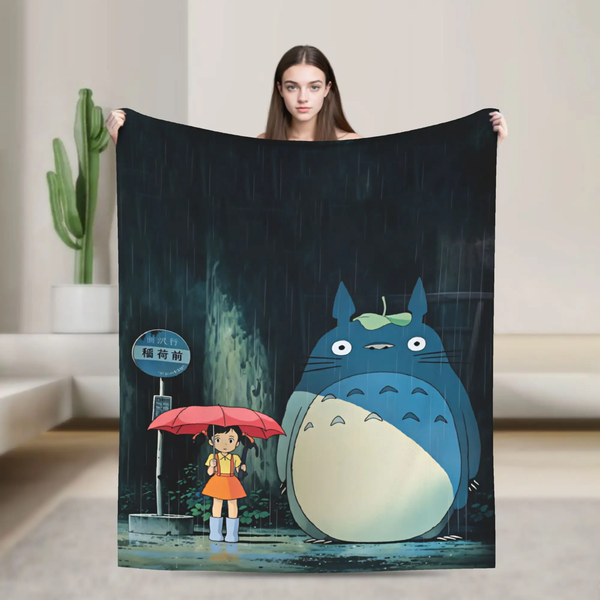 Warm Soft Blankets Picnic  Totoro Throw Blanket  Flannel Bedspread For Living Room Fashion Sofa Bed Cover