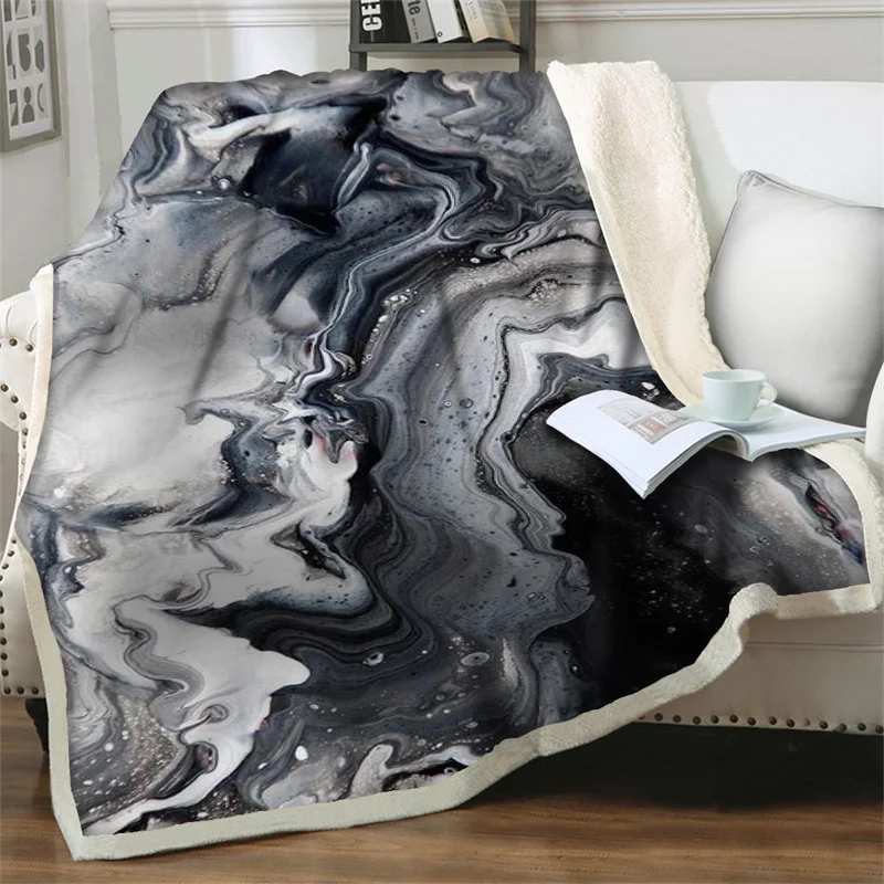 

Abstract Marble Pattern Soft Flannel Blanket Plush Throw Blankets For Beds Sofa Travel Picnic Bedspreads Home Decor Quilts Cover