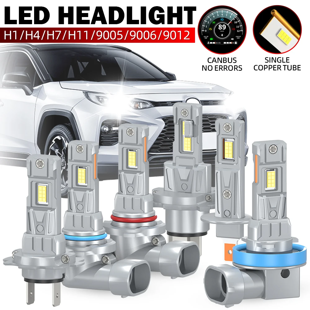 

2 шт. Bombillas Led H7 H1 Ампула H4 Светодиодные лампы Homologadas H11 9005 9006 Автомобильные фары HB3 HB4 Canbus 30000LM Ultra Puissant