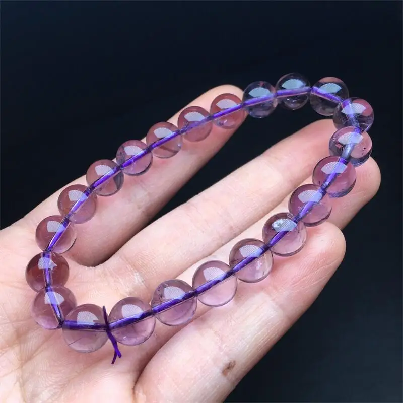

9MM Natural Amethyst Bracelet String Charms Handmade Fortune Energy Mineral Woman Amulet Jewelry 1PCS