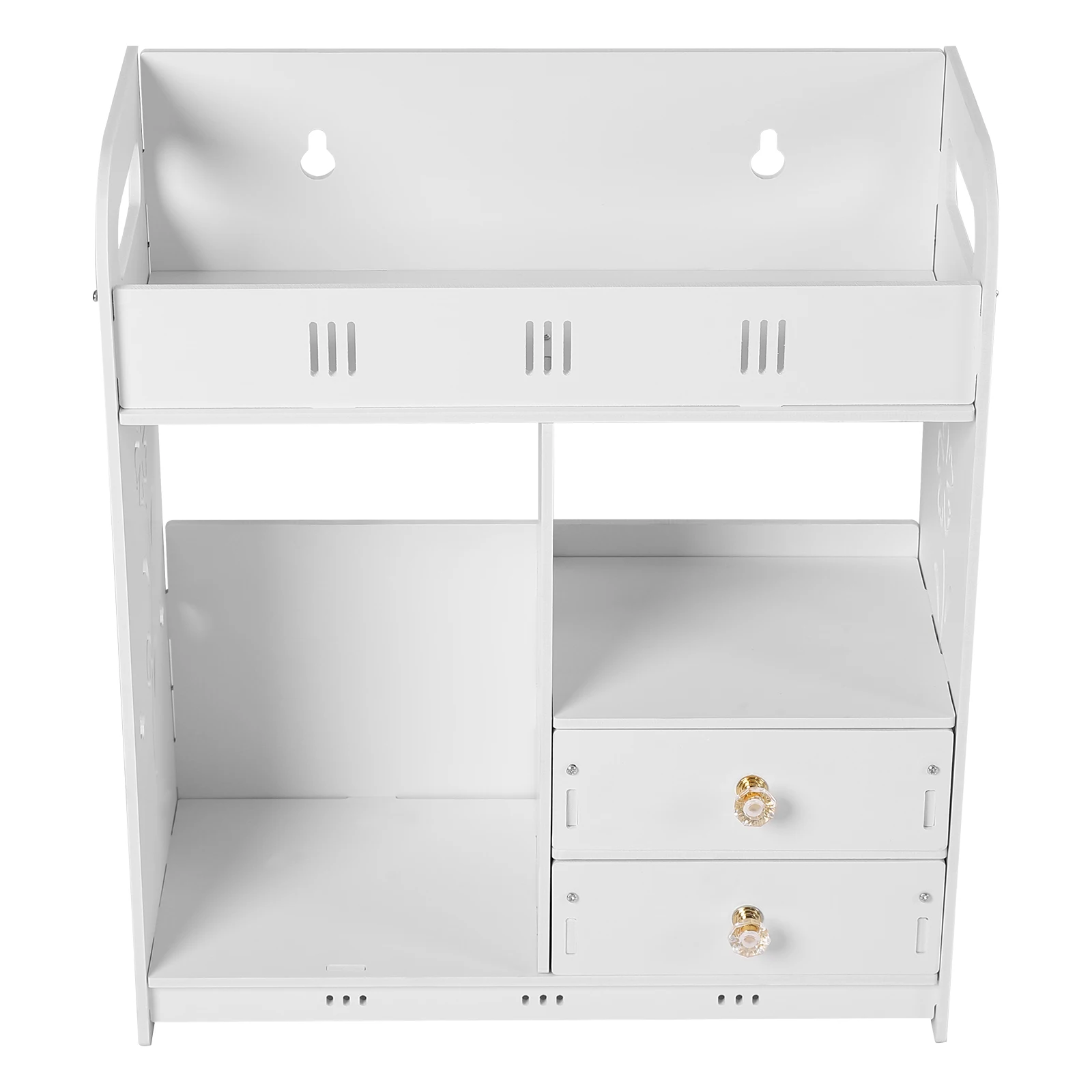 

Настенный шкаф для ванной, деревянный подвесной шкаф для хранения с двумя ящиками, многофункциональный шкаф для ванной и кухни