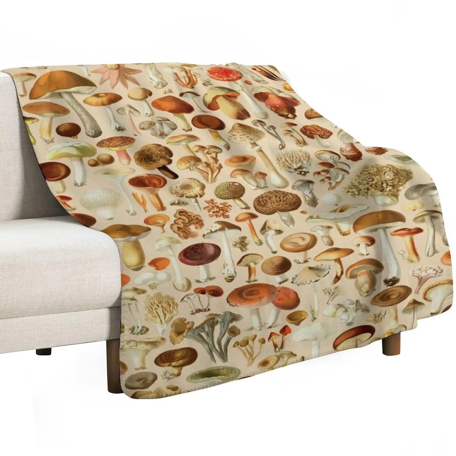 Vintage Mushroom Designs Collection Throw Blanket Baby Cute Bed linens Nap Flannels wednesday Blankets