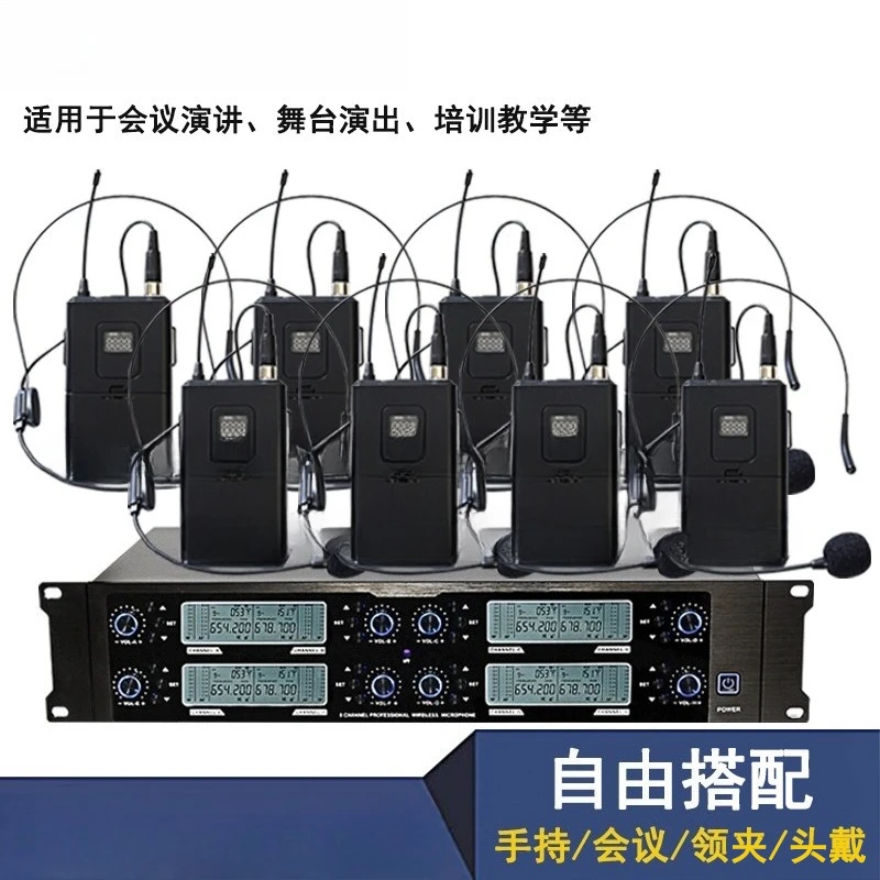 One to eight handheld collar clip headset wireless microphone outdoor audio stage performance
