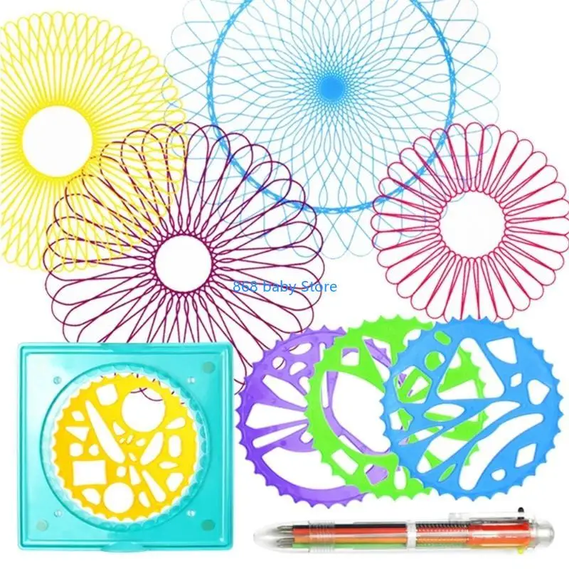 29EE Kids Drawing Practice Hollow Template Ruler with Multiple for Kids Toy