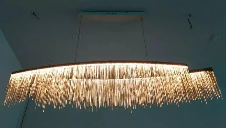 Led Aluminum Chandelier Chain Pendant Light Individuality Brief Living Room Bed Room Lamps Light 150cm