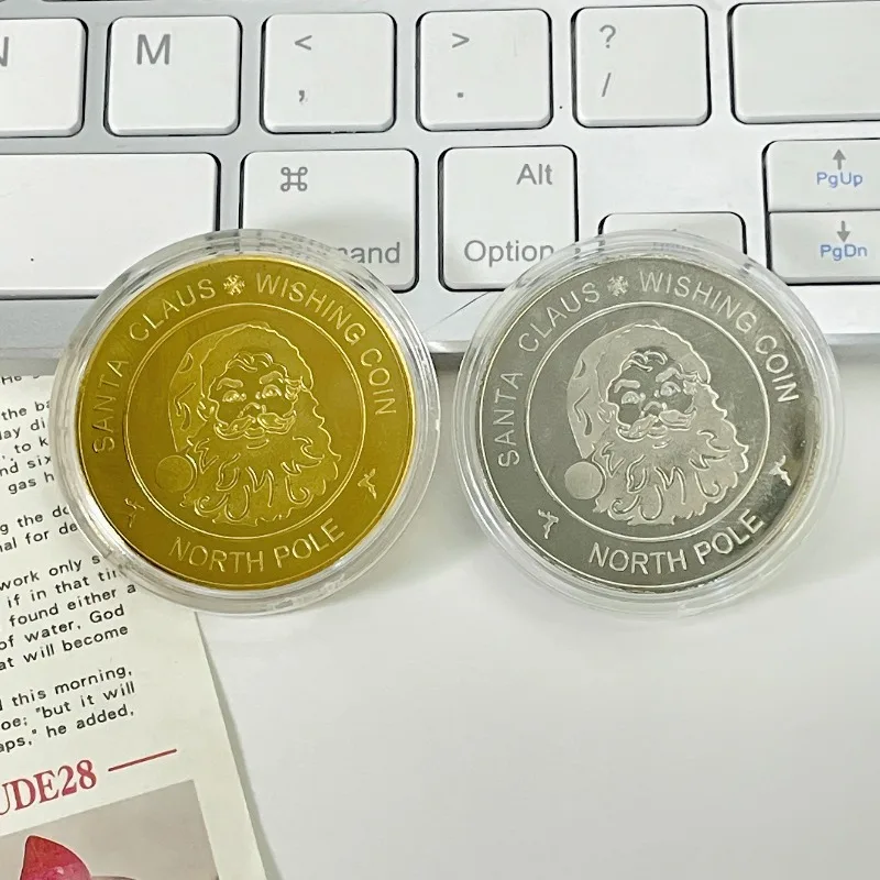 

Christmas Commemorative Coin Foreign Small Coin Christmas Eve Christmas New Year Holiday Small Gift Commemorative Gold Coin Toys