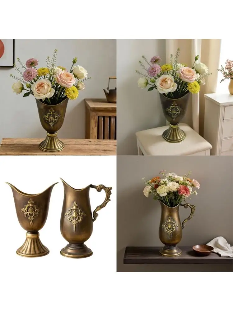 Y1UD Traditional Appearance Tall Metal Flower Stand Unique Home Deck Container For Living Space Balcony Or Open Area