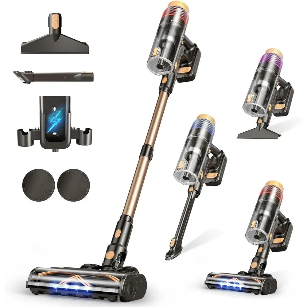

Cordless Vacuum Cleaner, 580W 48KPA 70 Mins, Self-Standing Stick Vacuum with Touch Screen, Wall Mount Charge, Ultra High-Power B