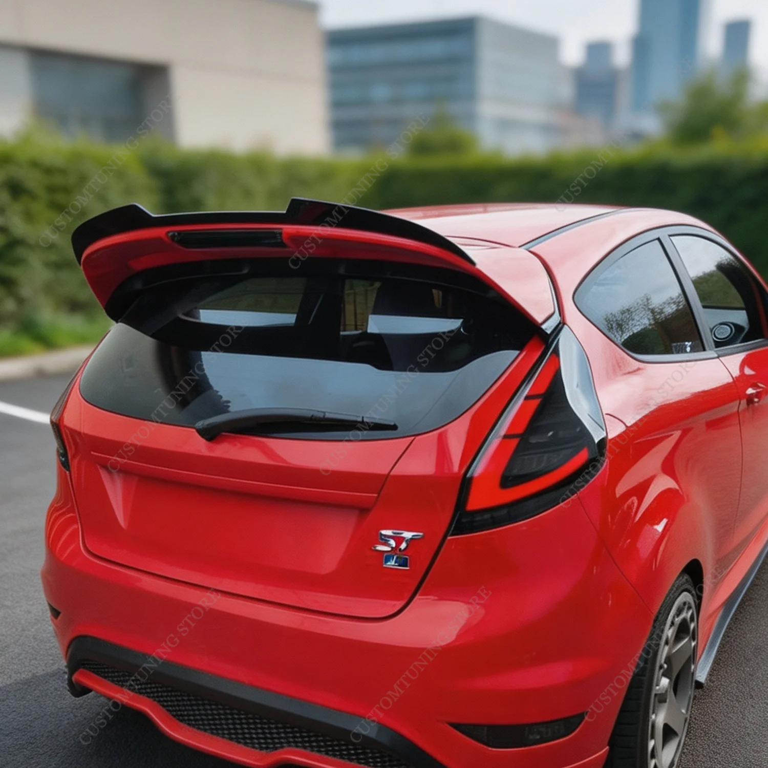 Maxton Style Gloss Black ABS Rear Spoiler Caps For Ford Fiesta MK7 B299 ST/Zetec S/Standard 2008-2017 Rear TopTail Wing