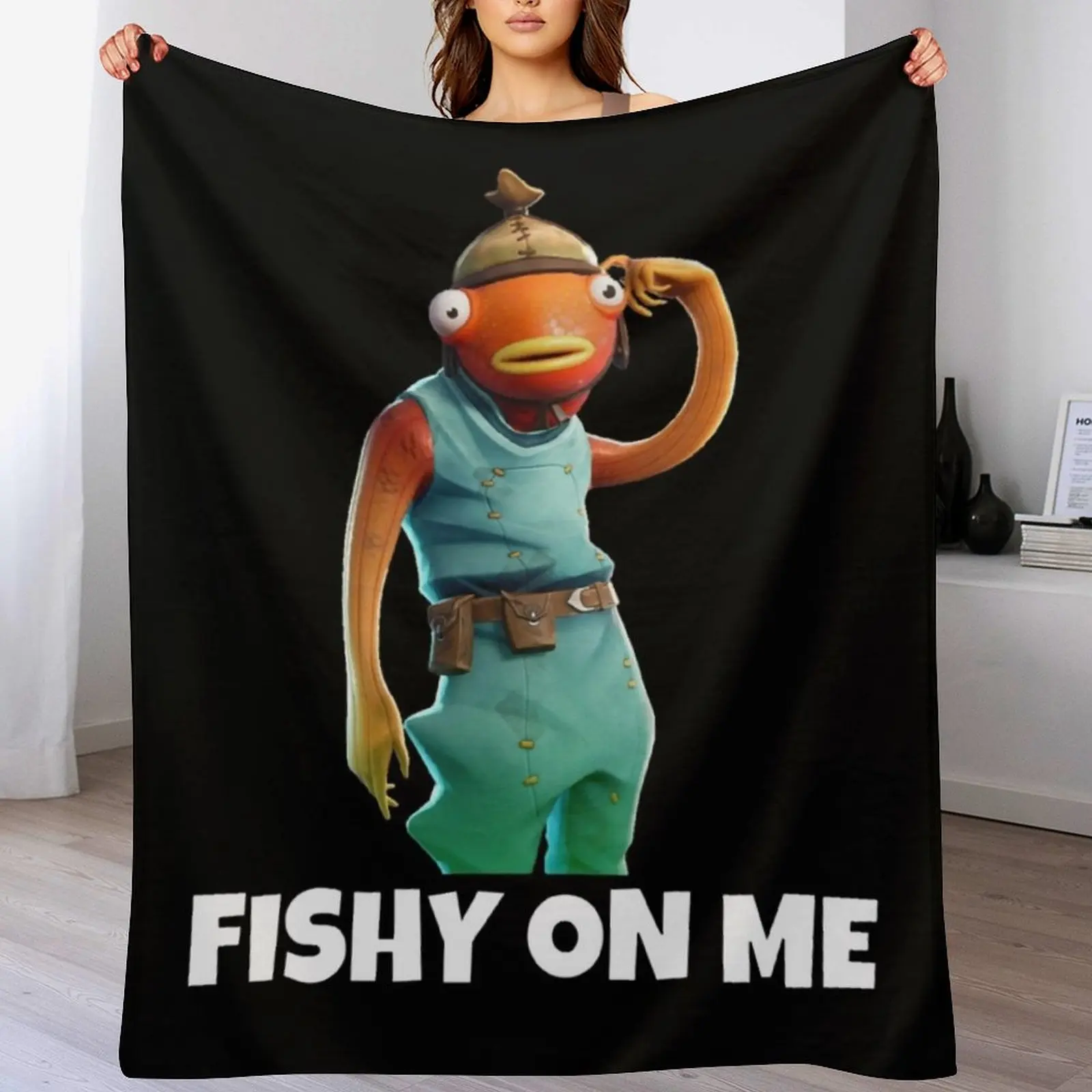 Fishy on me Throw Blanket Soft Beds Blankets For Bed Bed covers Cute Plaid Blankets