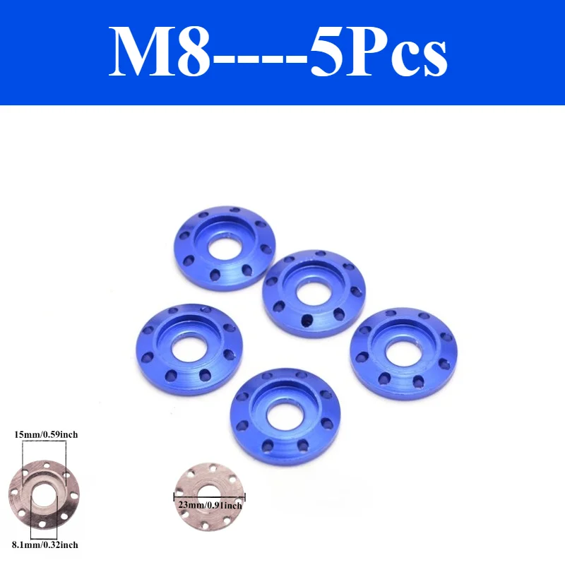 5Pcs M8 M6  Motorcycle screw gasket screw cap Hollow screw Flange gasket Decorative reinforcement Anti-sli
