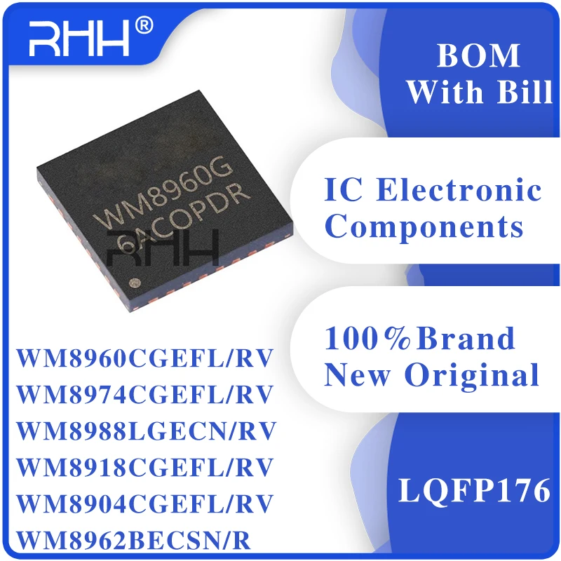 5pcs WM8960 8974 8918 8904 CGEFL/RV WM8988LGECN/RV WM8962BECSN/R