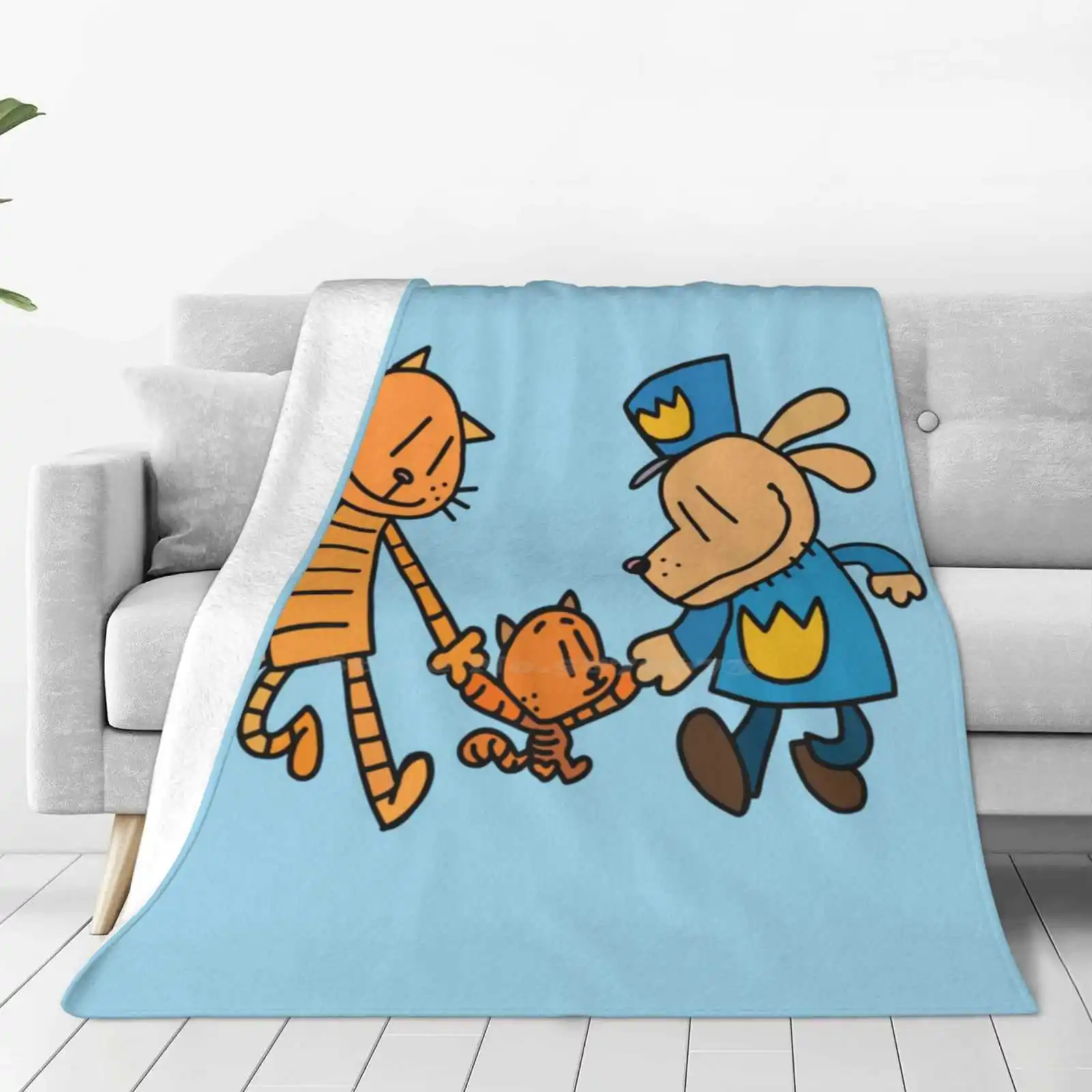 

Dog Man , Lil Petey , And Big Petey Fan Art Four Seasons Comfortable Warm Soft Throw Blanket Pilkey Captain Underpants Graphic