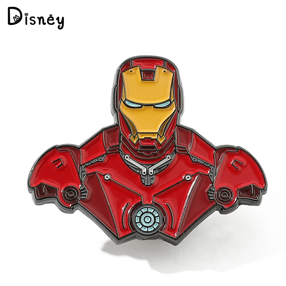 Broche de superhéroe de Marvel, broche de Iron Man, insignia de máscara de Iron Man, Pin de Metal, Pin de mochila para ropa, accesorios de joyería, regalos