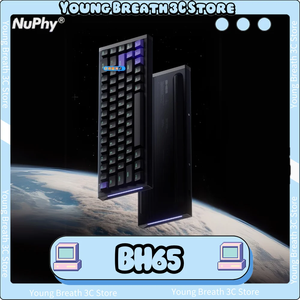 

NuPhy BH65 Magnetic Switch Keyboard All Aluminum Wired Esports Gaming Keyboard HiFi RT0.01 8kHz Custom Keyboard Office PC Gift