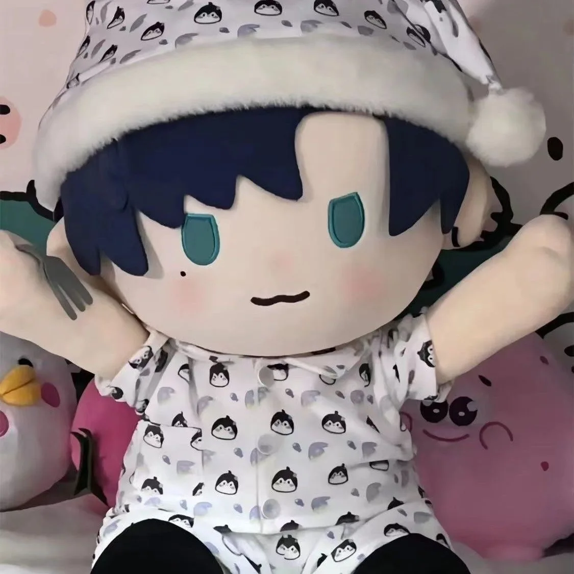 Anime 40cm Seated Change Cotton Idol Dolls Clothes Baby Doll Lovely Pajamas With Hat Stuffed Cotton Toy for Korea Star Kpop EXO