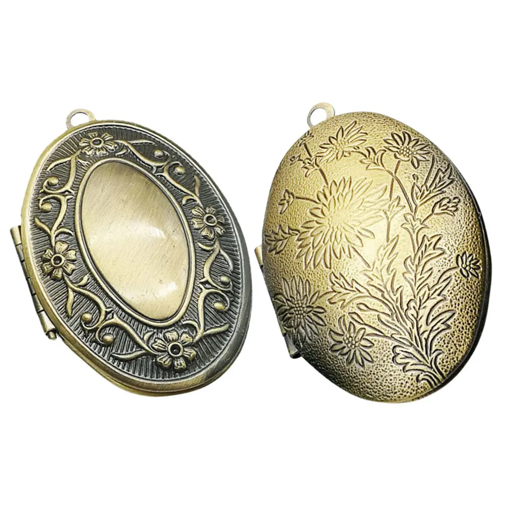 2 Stücke Kleine Foto Medaillon Anhänger Metall Bilderrahmen Ornament für DIY Schmuck Machen Memorial Andenken für Foto
