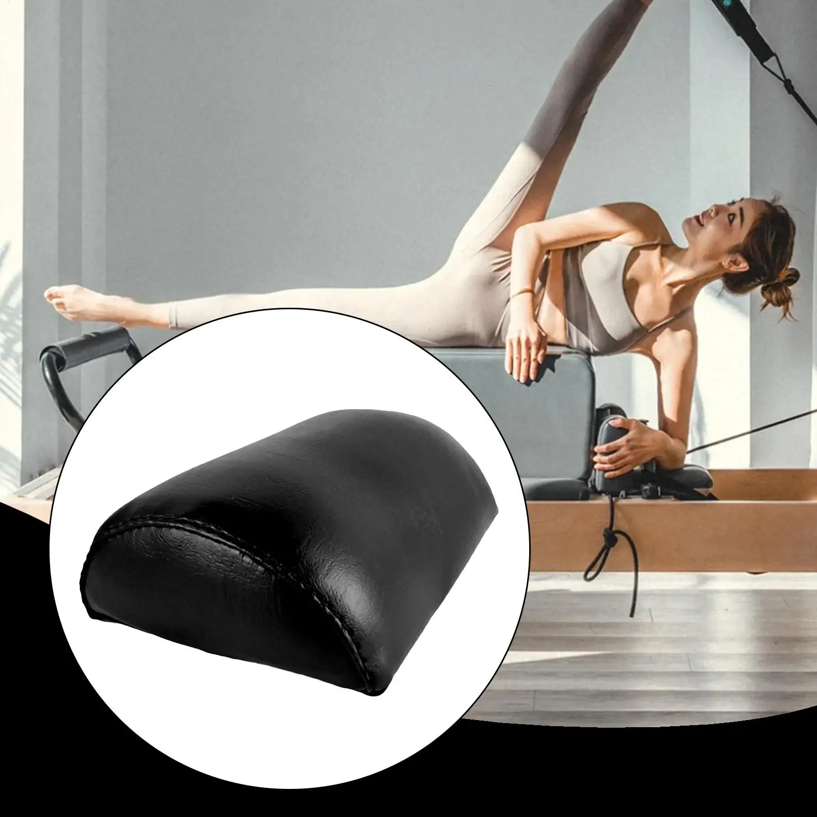 1pc Pilates Reformer Pillow PU Semi-Circular Pilates Cushion Headrest Reformer Accessories for Home Gym and Yoga Square Training