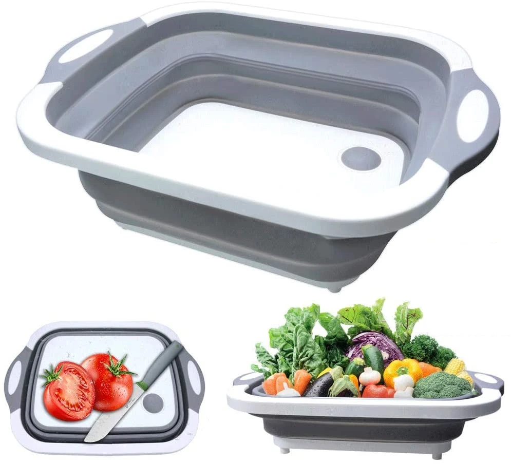 

Household Folding Wash Basin Portable Washbasin Sink Foot Bucket Plastic Foldable Basin Travel Outdoor Camp Basins Cutting Board