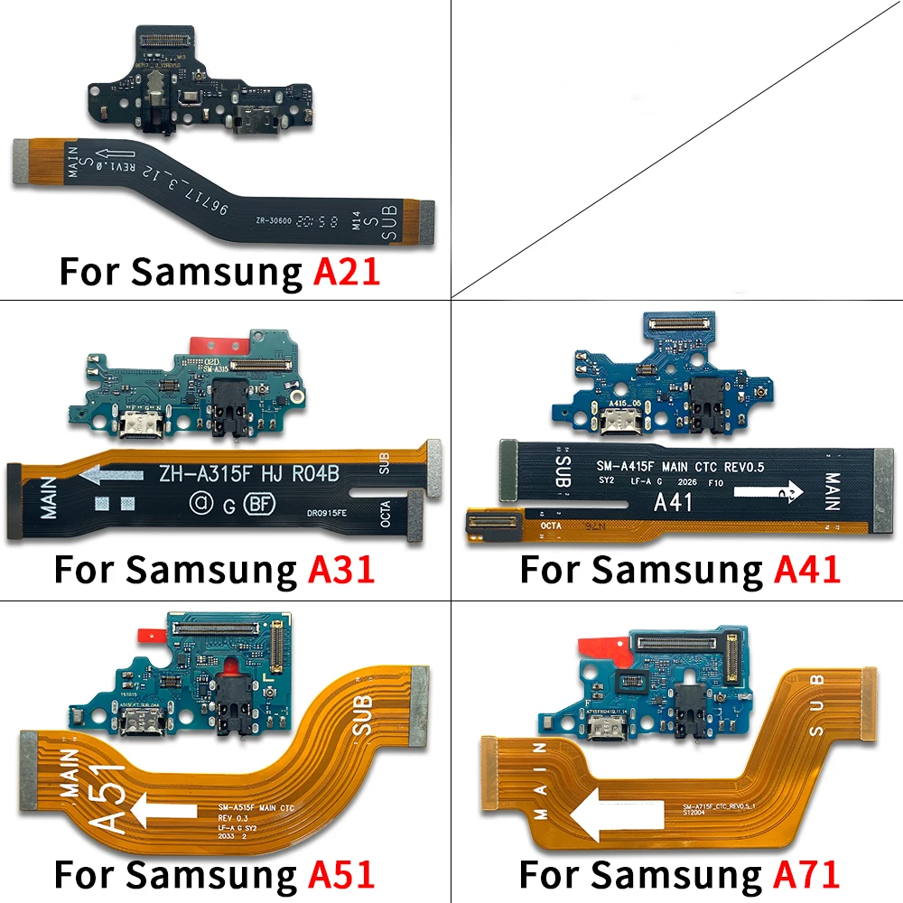 

USB порт зарядное устройство док-станция Разъем материнская плата разъем для зарядки Гибкая микрофонная плата для Samsung A11 A21 A31 A41 A51 A71