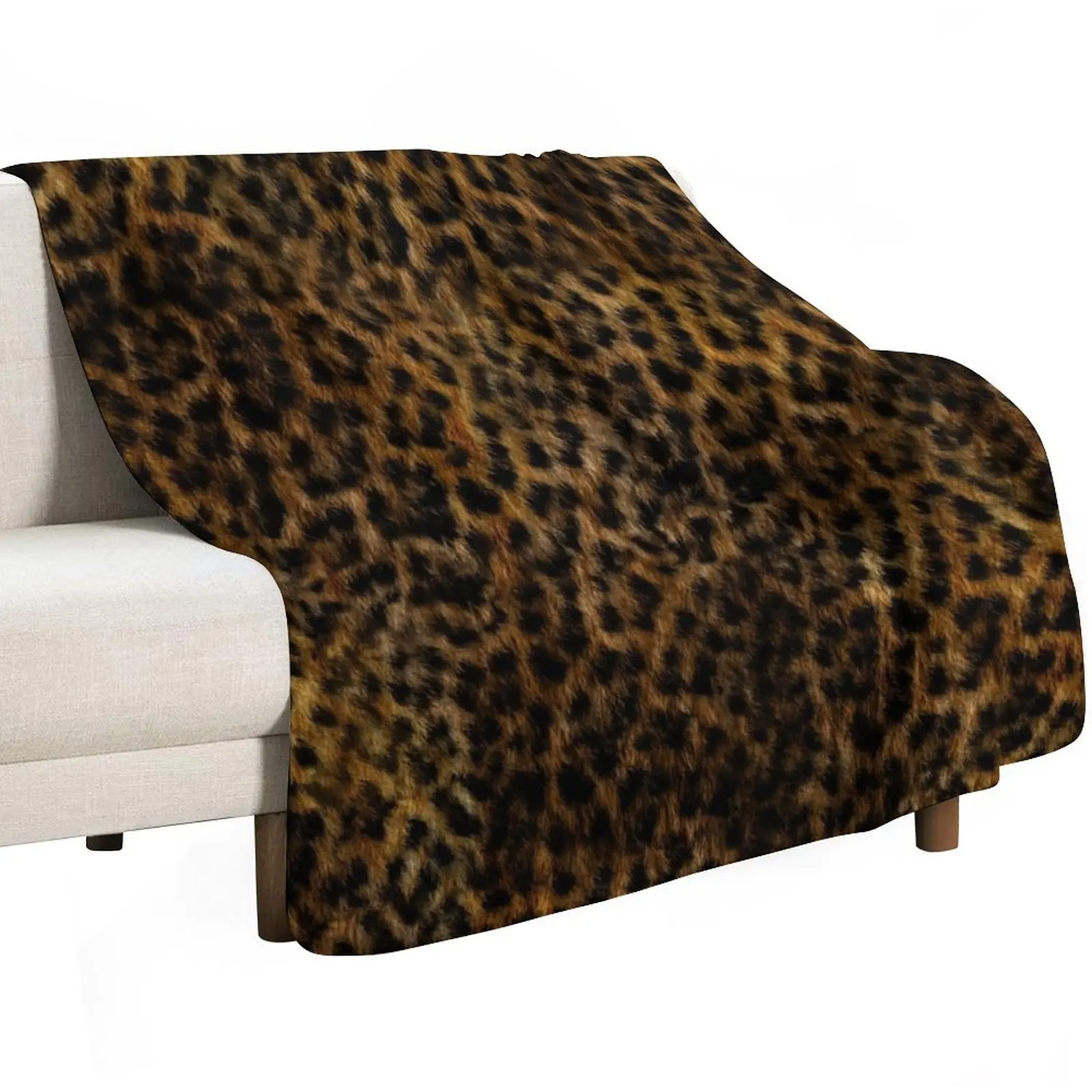 Cheetah Fur Texture Throw Blanket Plush Custom Cute Nap Baby Bed covers Blankets