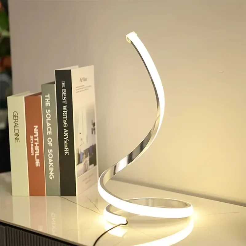 Modern Led Table Lamps Art Acrylic Metal Reading Desk Lamps Bedroom Bedside Living Room Study Decorative US/EU Night Lights