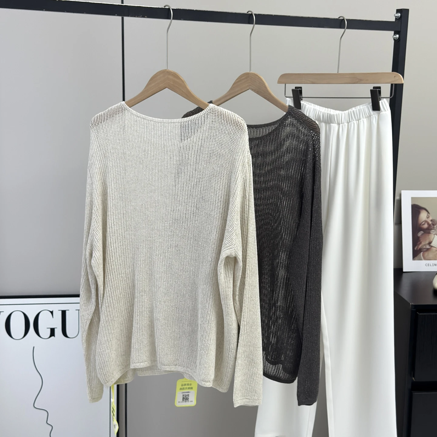 غطاء محبوك طويل كبير الحجم من الكتان للنساء للربيع والصيف كسول للحماية من الشمس irt قابل للتنفس مجوف #2