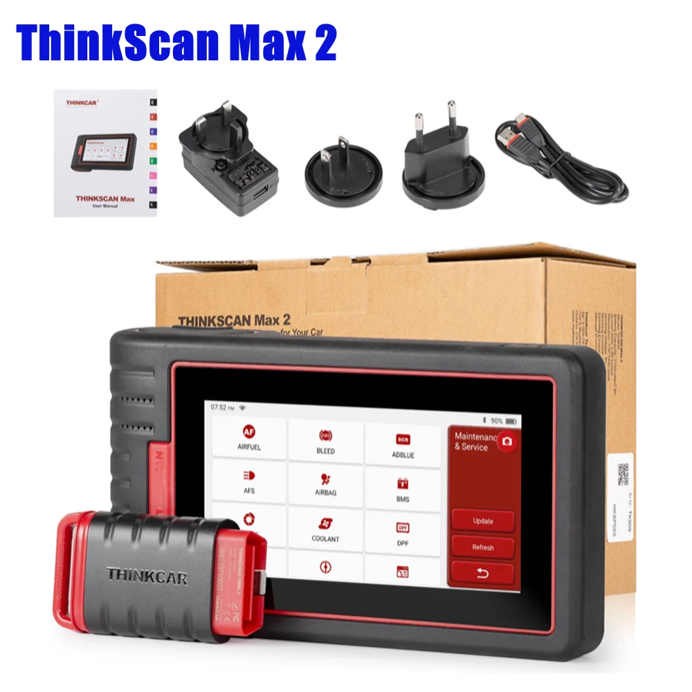 THINKCAR ThinkScan Max2 Auto Diagnostic Tool Lifetime Free Update with AF DPF IMMO Reset ECU Coding OBD2 Scanner CANFD