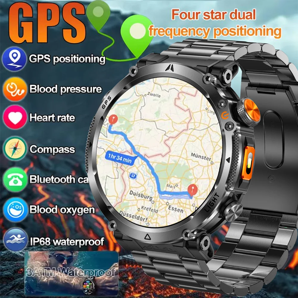 

Военные умные часы T-Rex 3 со встроенным GPS-компасом, альтиметром, барометрическим датчиком, водонепроницаемостью 3ATM IP69K, AMOLED-дисплеем и функцией Bluetooth-звонков