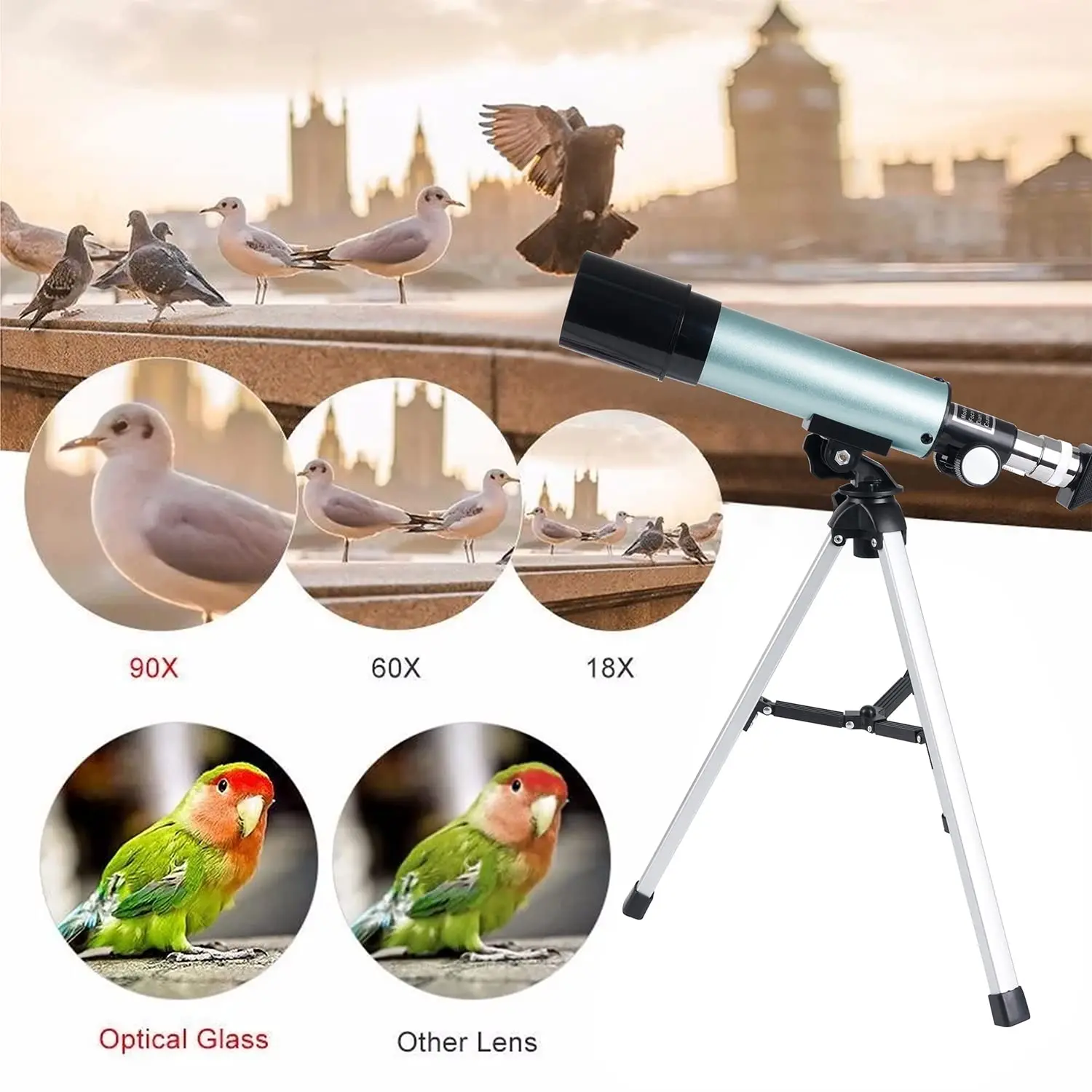 Astronomical Telescope With Portable Tripod Sky Monocular Telescopio Moon Space Observation Scope  Gifts for Kid