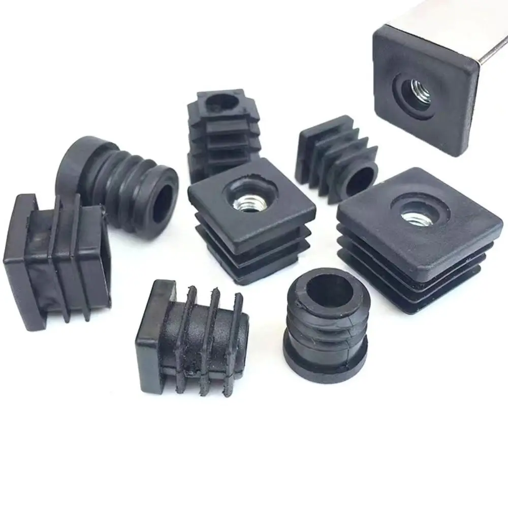 

New Square Pipe Plugs Wihtout M6 Hole Balance Blanking End Caps Plastic Adjustable Pipe Tube Home