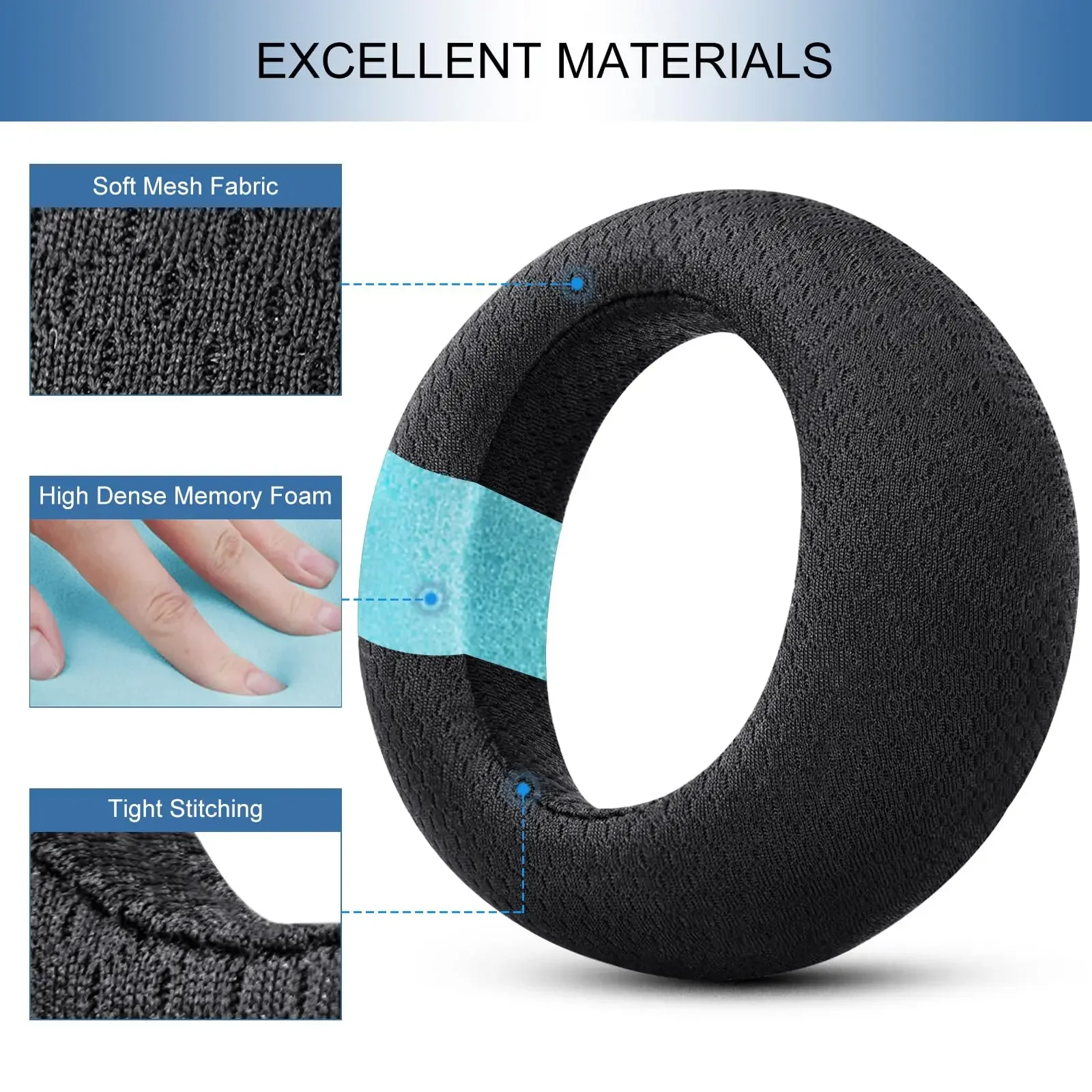 Replacement Earpads for Sony PlayStation Pulse Elite Wireless Headset, Ear Pads Earmuffs Noise Cancelling Memory Foam