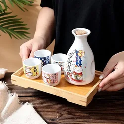 Traditional Japanese Sake Cup,Ceramic Sake Set,Sake Gifts,Hand Painted Design Porcelain Pottery Ceramic Cups Crafts Wine Glasses