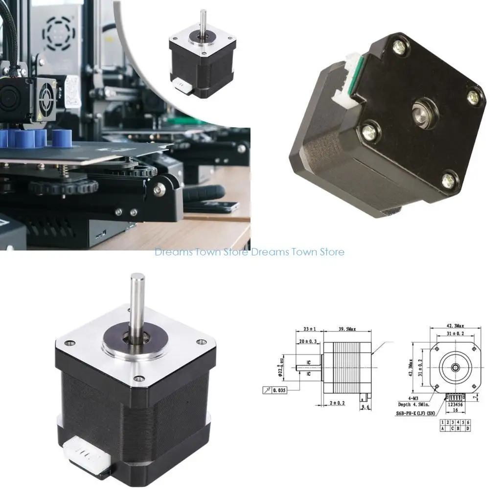 

HX6A 4 Ведут NEMA 17 шаговый двигатель 42 -мм ступени двигатель Принтер для KP3S KP5L