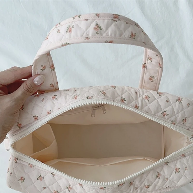 Koreanische Mode Floral Windel Tasche für Frauen Süße Blume Große Kapazität Mutterschaft Pakete Weiche Baumwolle Neugeborenen Zeug Lagerung Tasche