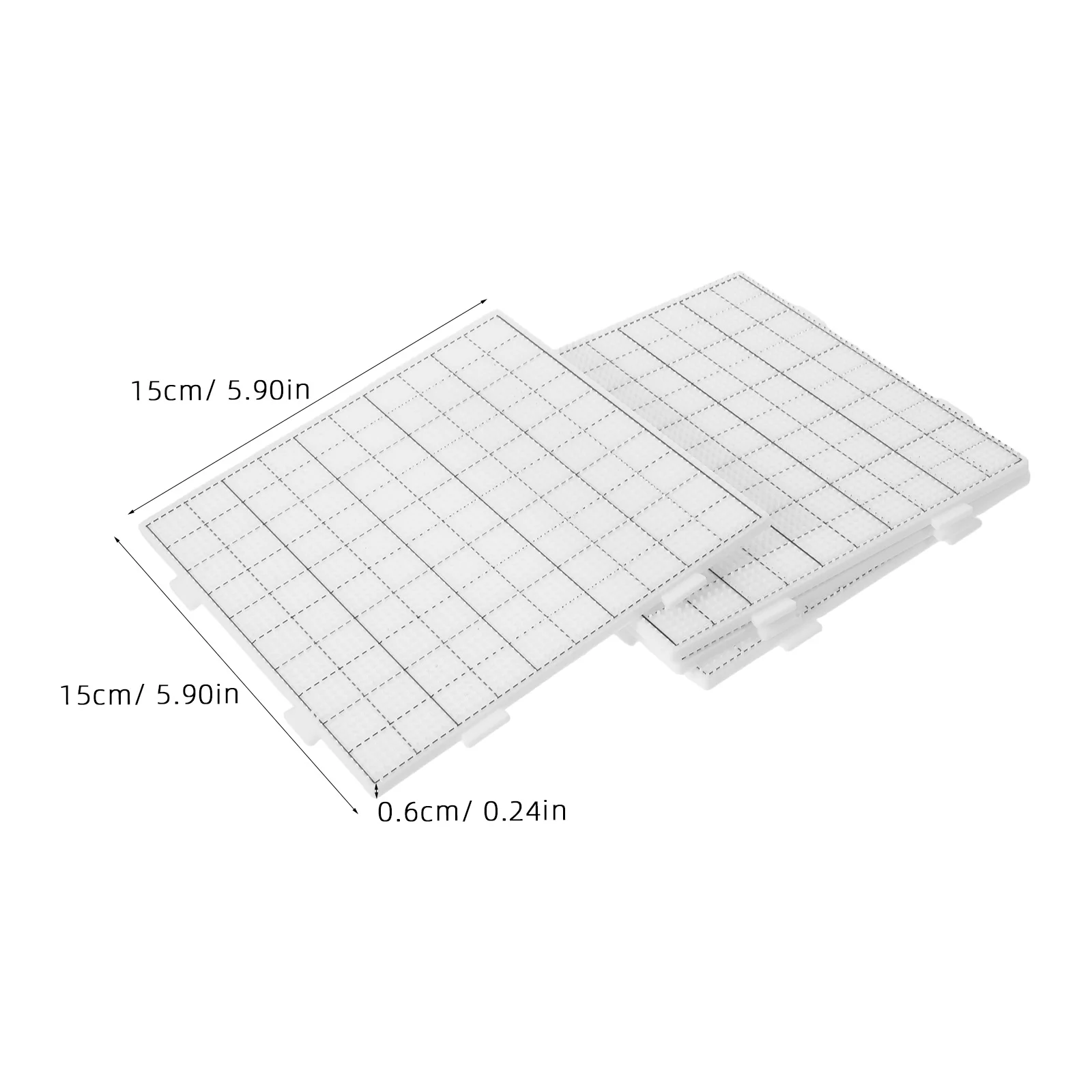 4 Tableros de Plástico para Cuentas Fusibles, Diseño Cuadrado de 2.6mm, 15x15cm, para Manualidades con Cuentas Fusibles, Tableros de Patrones para Cuentas Fusibles