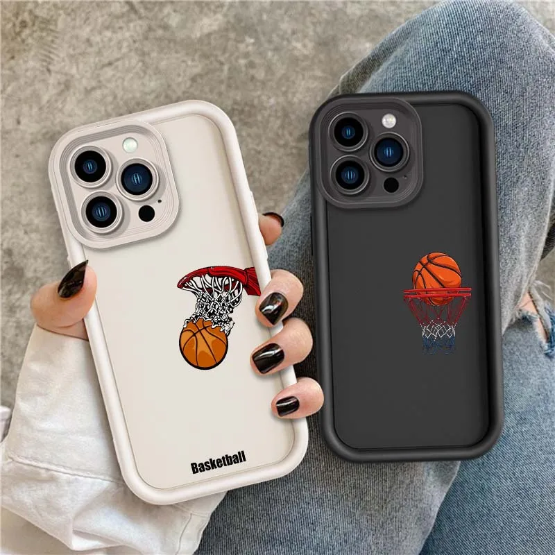 

Passion basketball sport Phone Case For Apple iPhone 16 15 14 13 12 11 Pro Max Plus Eye Ladder Soft TPU Silicone Cover