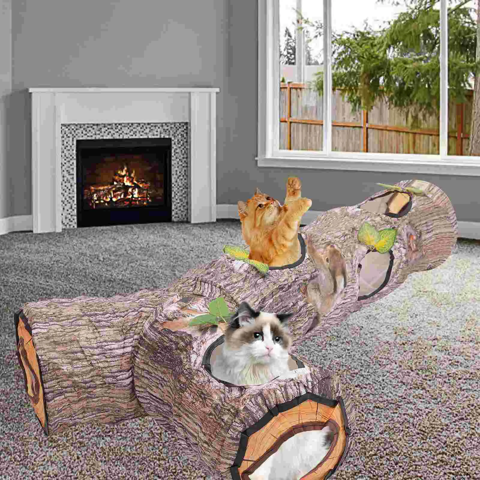 Cat Trees Tunnel Toy Pet Supplies Interactive Tube Brannch Folding 3 Way Play Kitten Funny Nurse