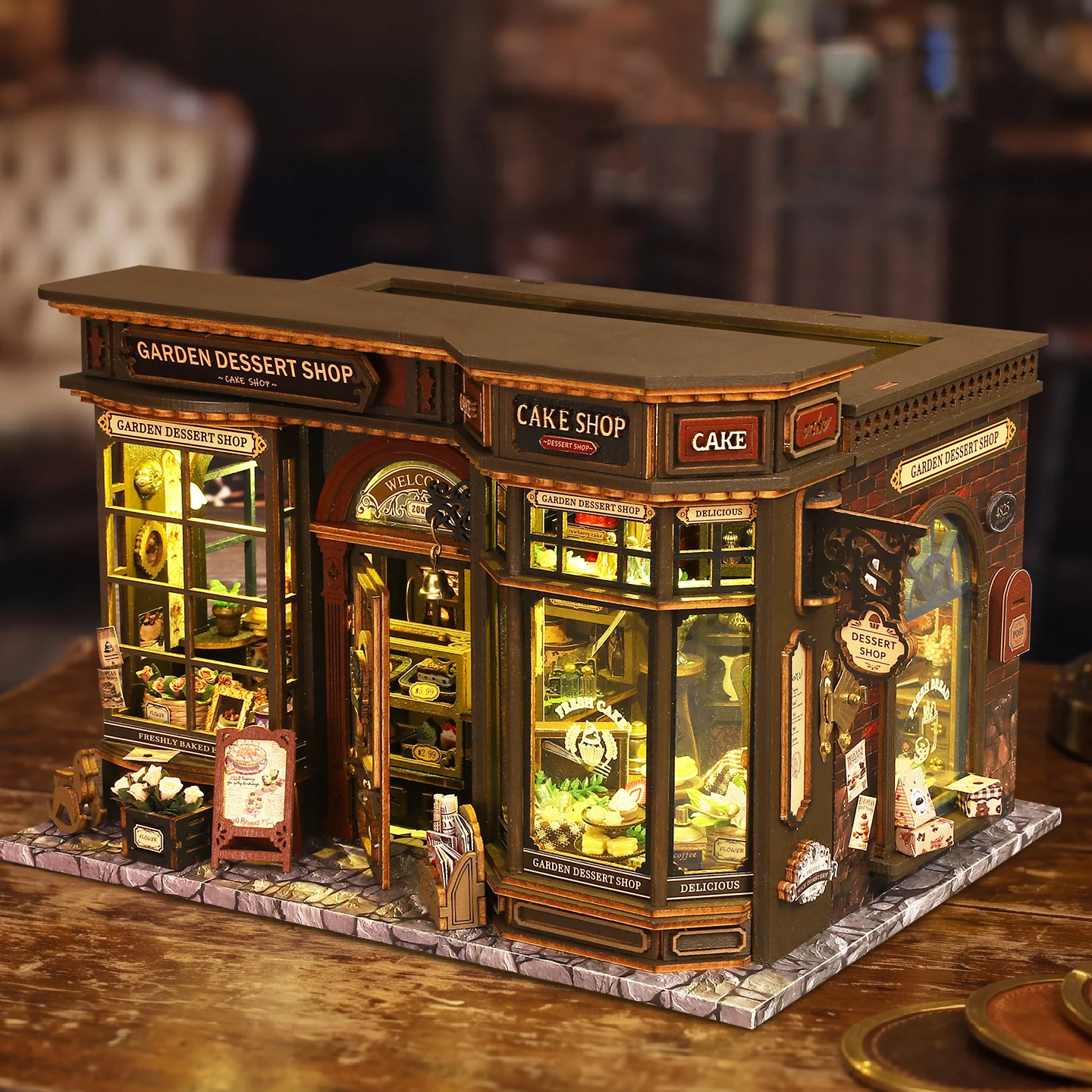 DIY 3D Wooden Garden Dessert S - đánh giá và giá Model Kit Glue
